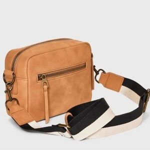 Universal Thread Tan Messenger Bag with Striped Strap